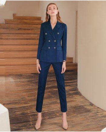 High-end Professional Dark Green Plaid Suit Set