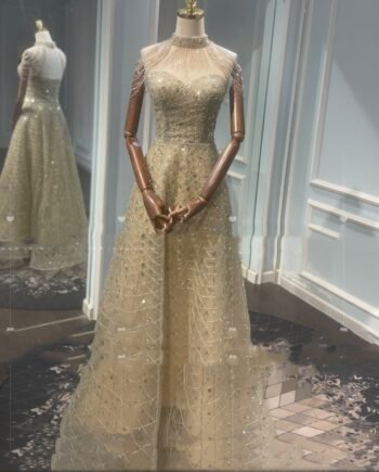 Golden Neck Hanging Light Luxury Toast Evening Dress