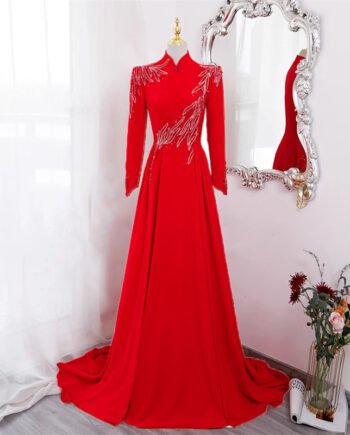 New Long Sleeve Formal Evening Party Dress